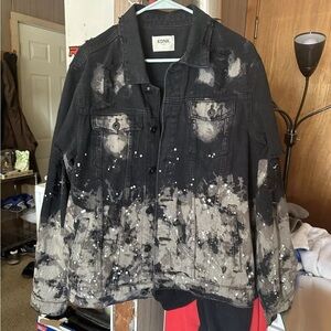 Kickasso black denim custom rare jacket large